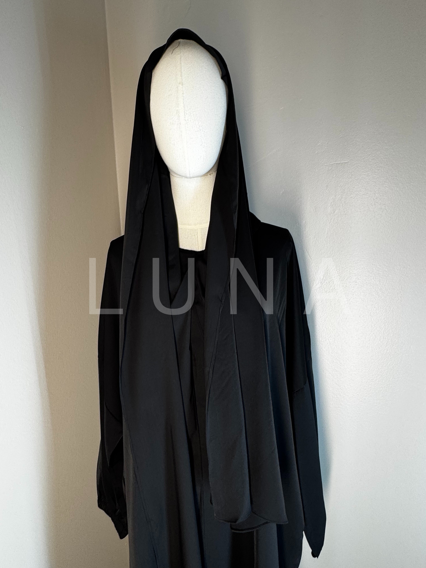 ABAYA MIRA INTEGRATED SCARF-BLACK