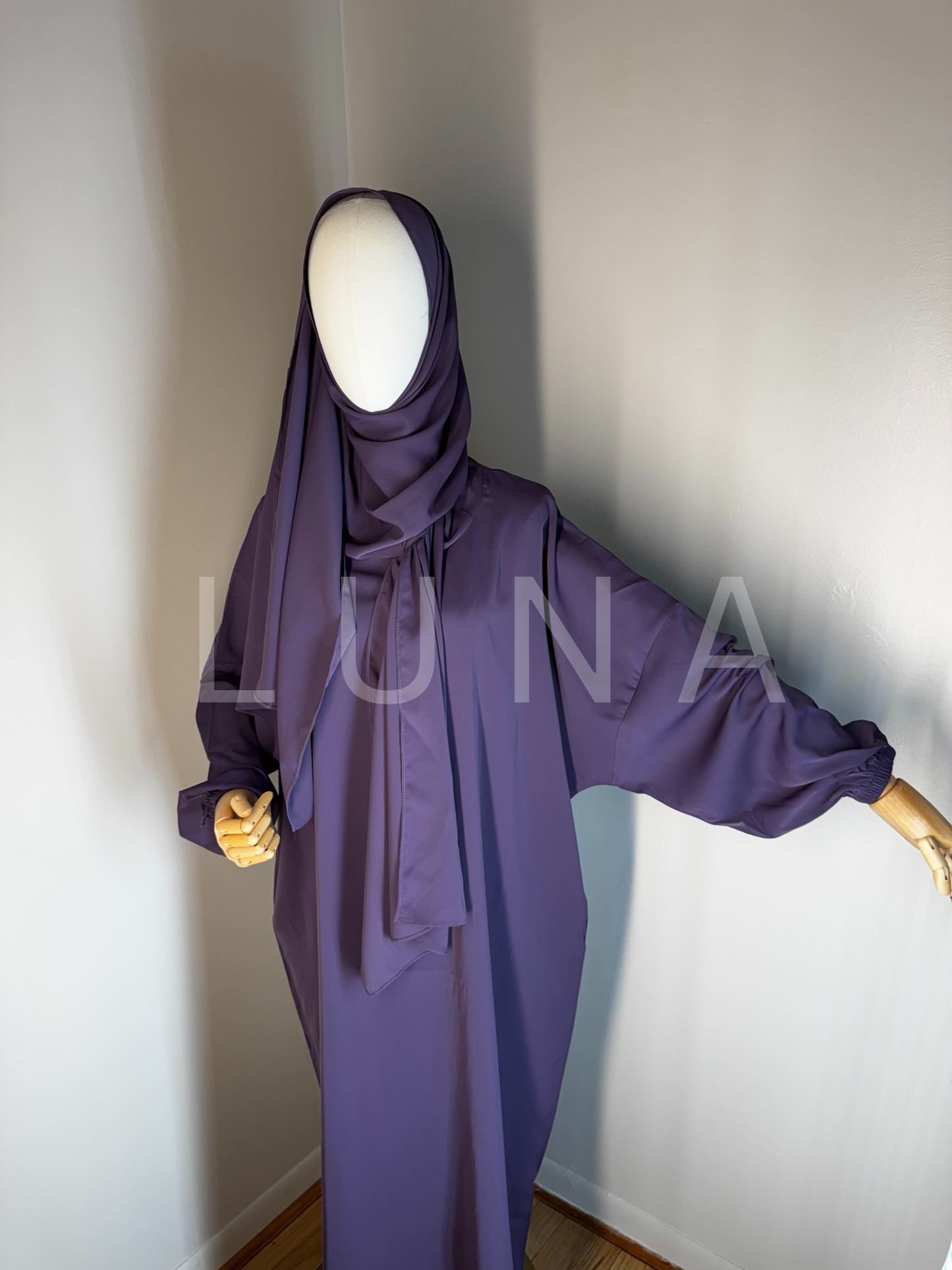 ABAYA MIRA INTEGRATED SCARF-PURPLE