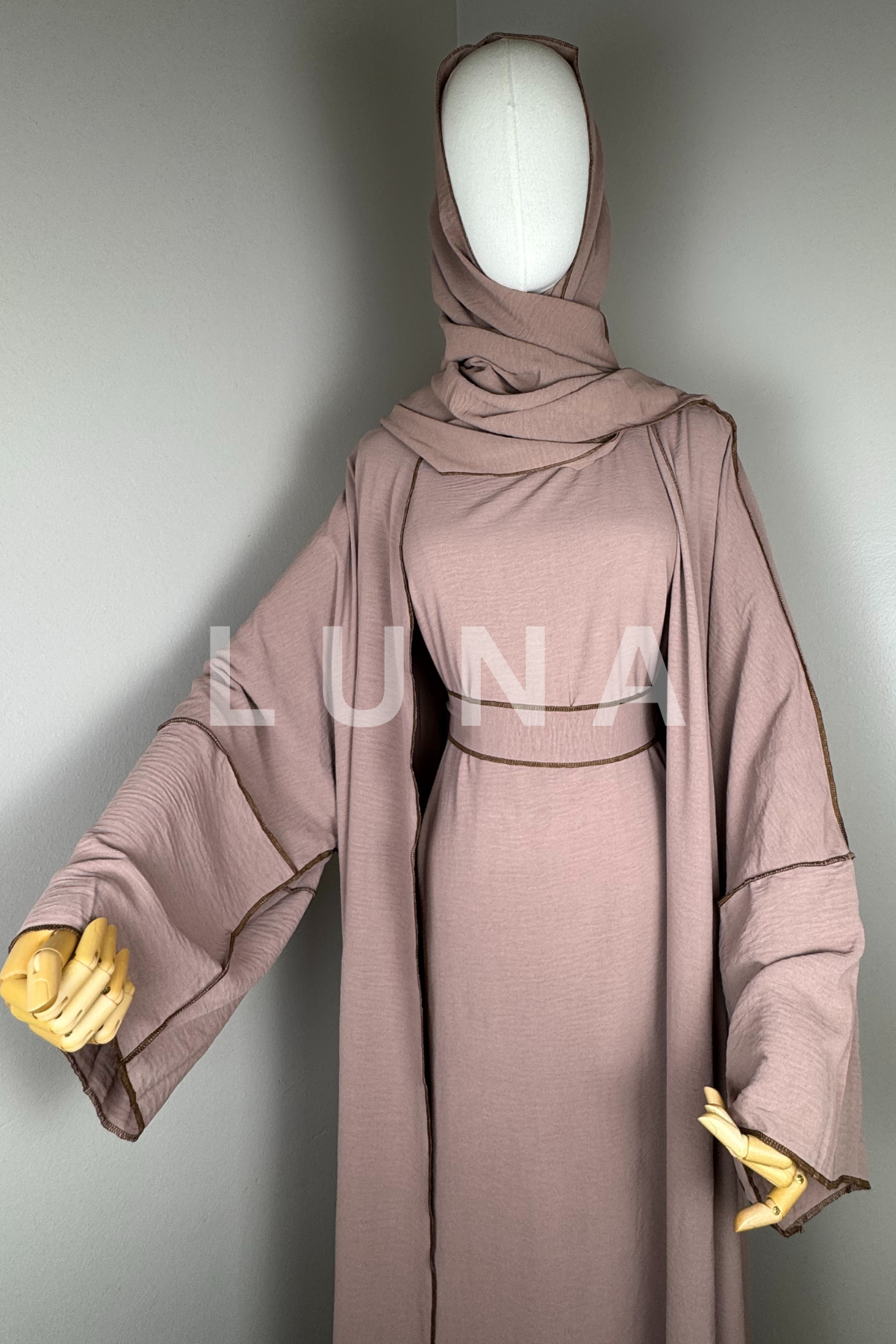 ABAYA HADIDJA 4PC - ROSE GOLD
