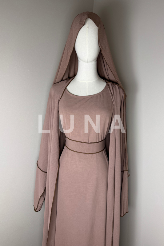 ABAYA HADIDJA 4PC - ROSE GOLD