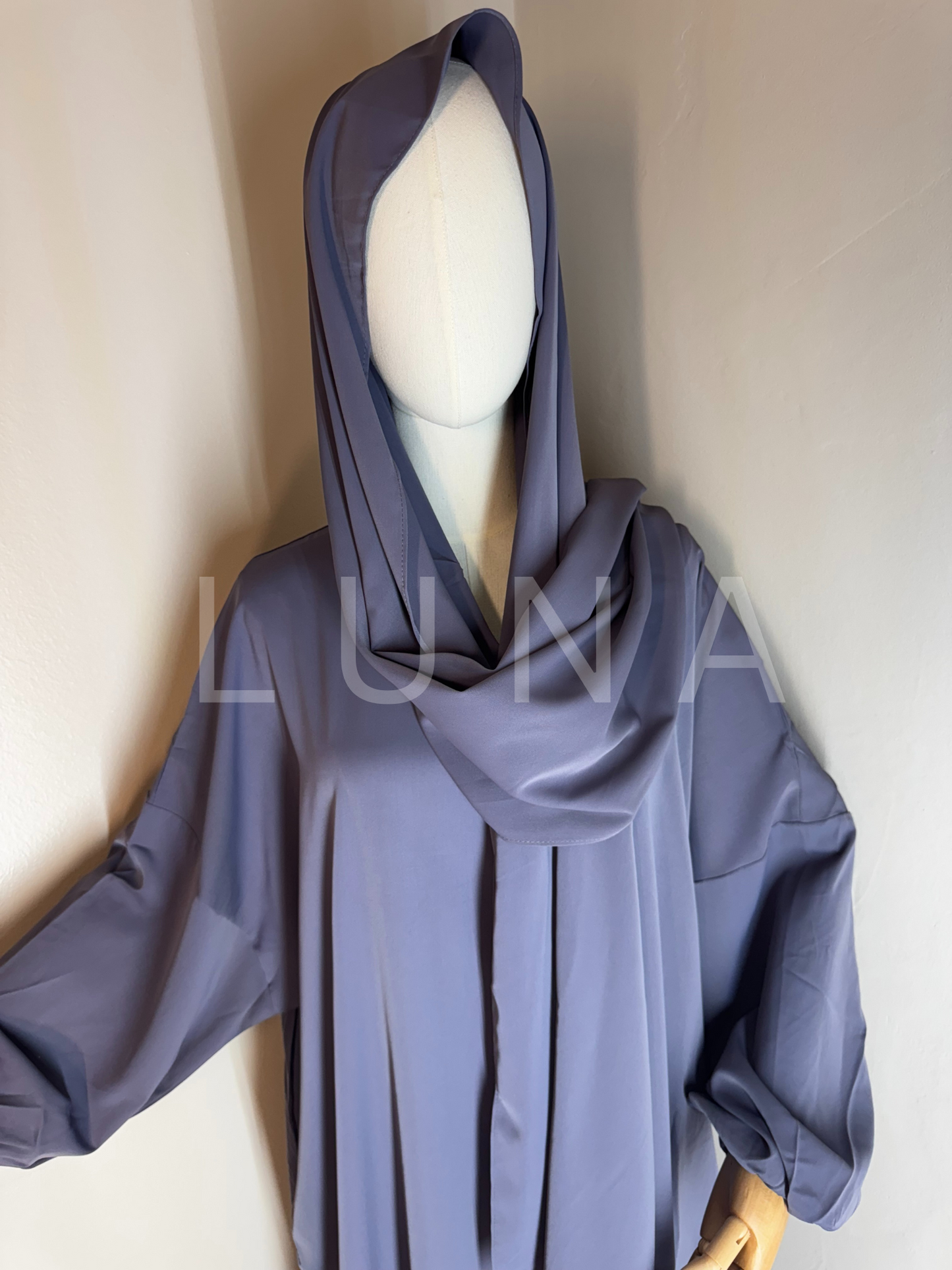 ABAYA MIRA INTEGRATED SCARF-GRAY