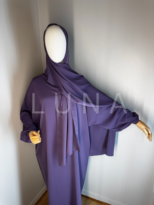 ABAYA MIRA INTEGRATED SCARF-PURPLE