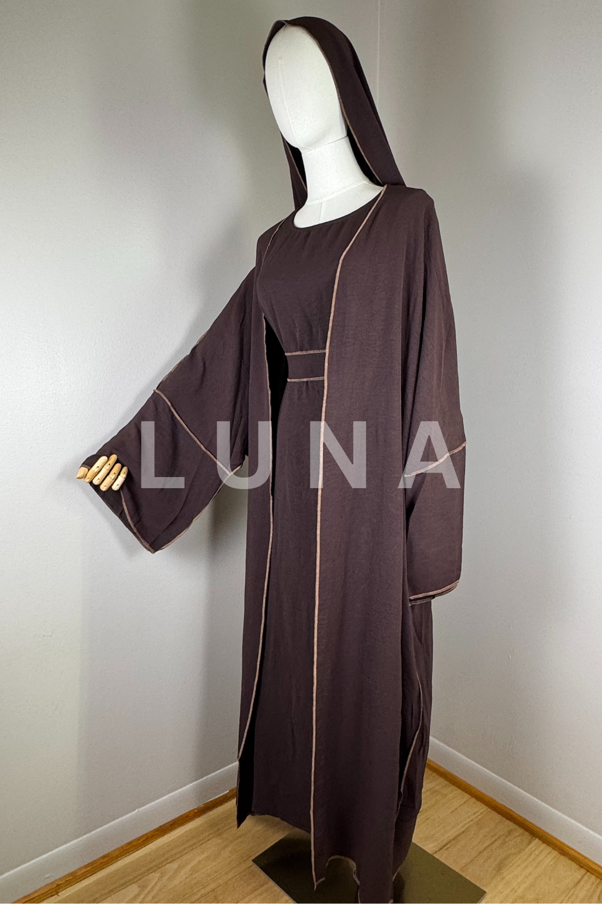 ABAYA HADIDJA 4PC - COFFEE