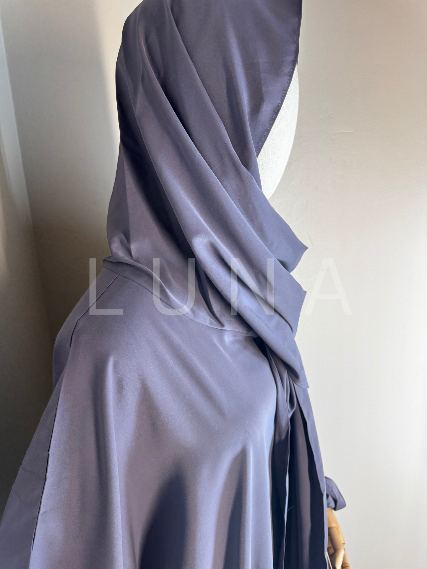 ABAYA MIRA INTEGRATED SCARF-GRAY