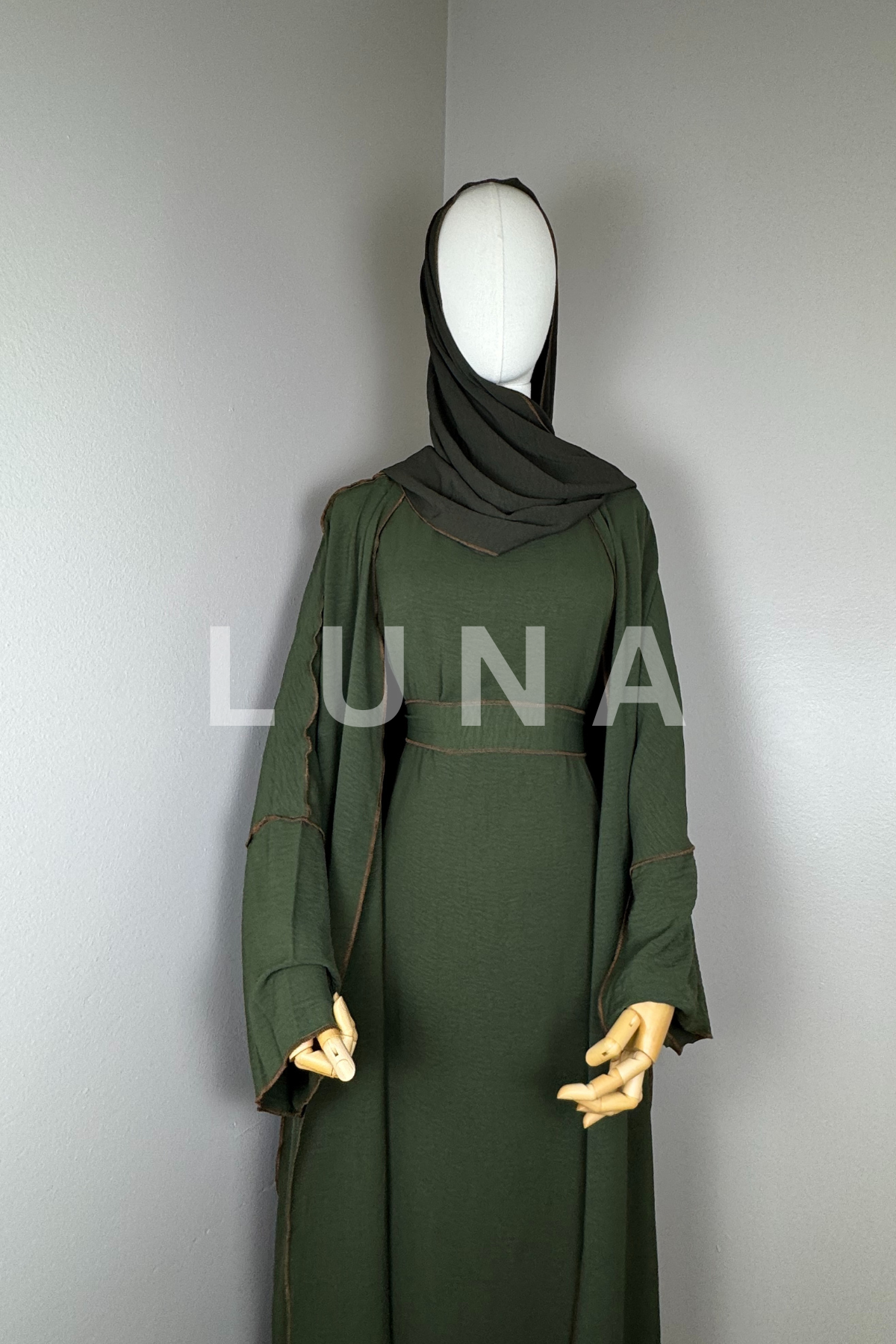 ABAYA HADIDJA 4PC - GREEN