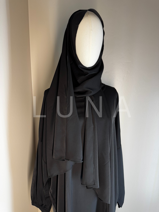 ABAYA MIRA INTEGRATED SCARF-BLACK