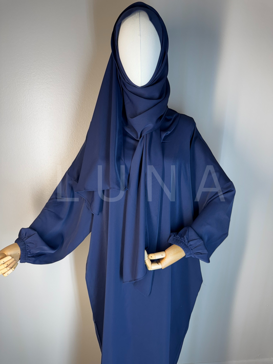 ABAYA MIRA INTEGRATED SCARF-NAVY